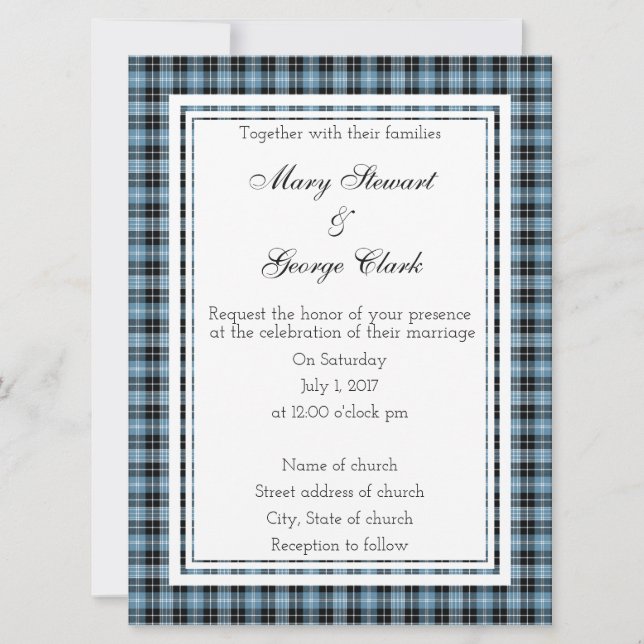 Clark Scottish Wedding Invitation (Front)
