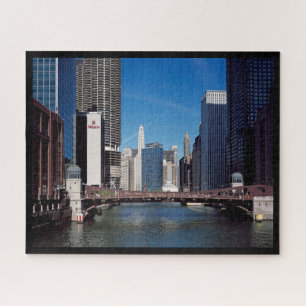 Clark Street Bridge, Chicago River, Marina Towers Jigsaw Puzzle