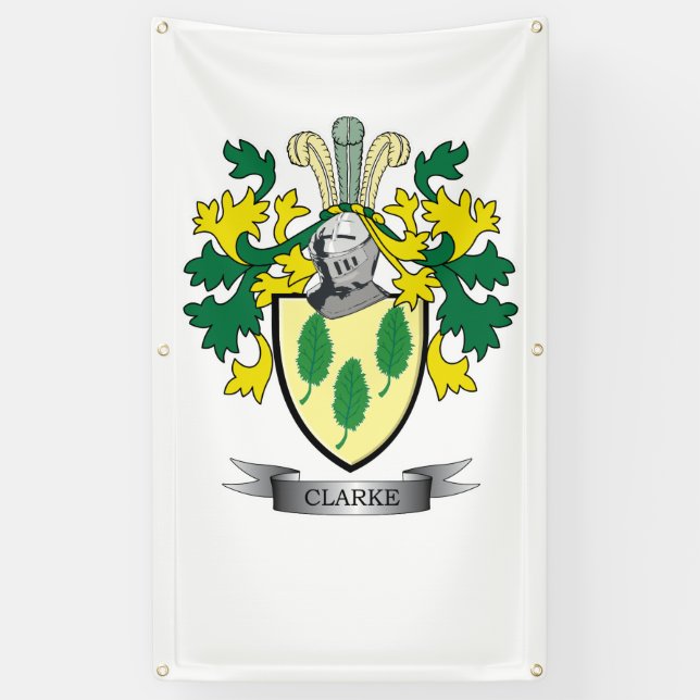 Clarke Coat of Arms Banner (Vertical)