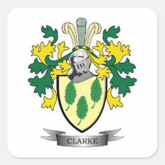 Clarke Coat of Arms Square Sticker