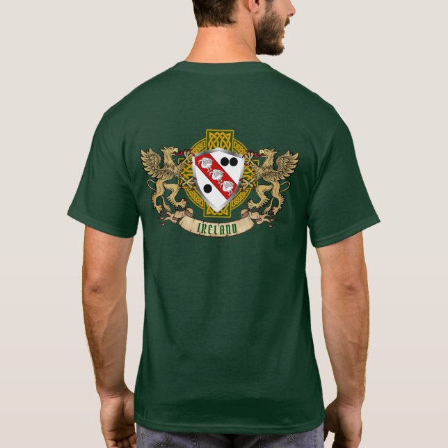 Clarke Irish Shield & Griffins Personalised  T-Shirt (Back)