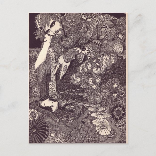 Clarke's Edgar Allan Poe Illustrations Postcard (Front)