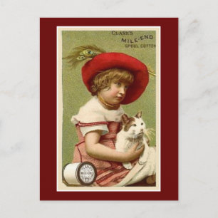 Clarks Child with Cat Postcard