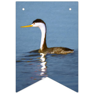 Clark's Grebe Painting - Original Bird Art Bunting