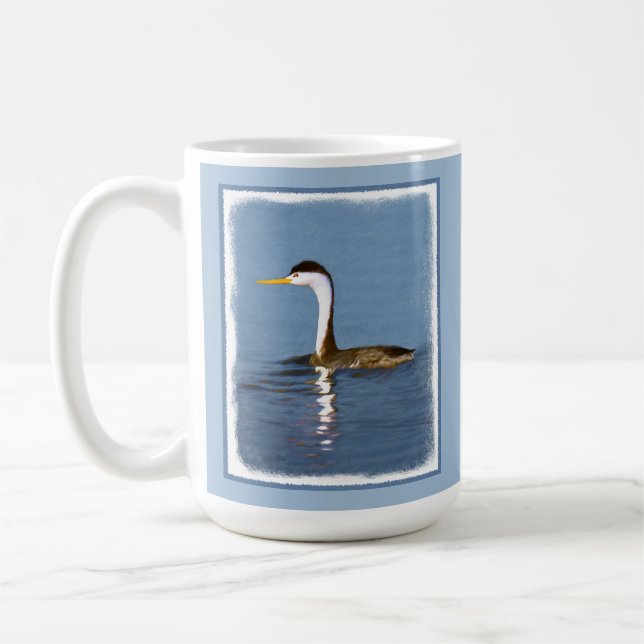 Clark's Grebe Painting - Original Bird Art Coffee Mug (Left)