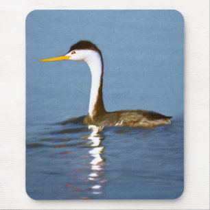Clark's Grebe Painting - Original Bird Art Mouse Mat