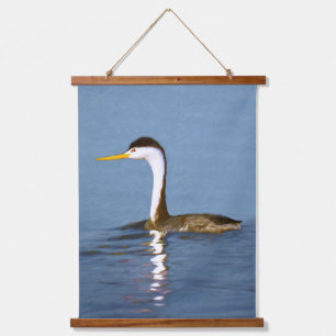 Clark's Grebe Painting - Original Wild Bird Art Hanging Tapestry