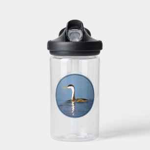 Clark's Grebe Painting - Original Wild Bird Art Water Bottle