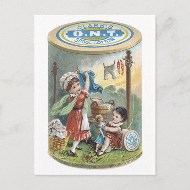 Clarks ONT Spool Cotton Postcard (Front)