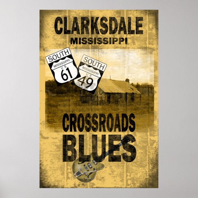 Clarksdale Mississippi Blues Poster (Front)