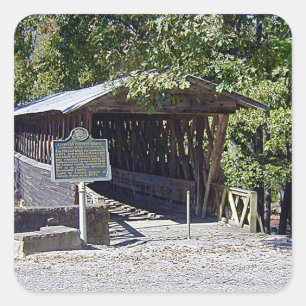 Clarkson Covered Bridge Alabama  Square Sticker