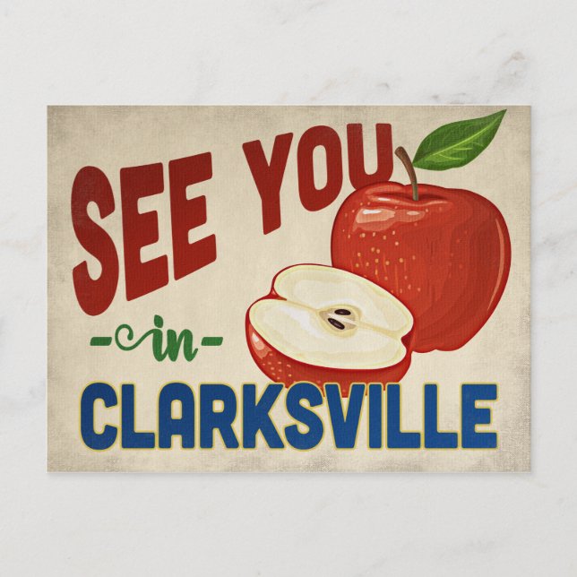 Clarksville Tennessee Apple - Vintage Travel Postcard (Front)