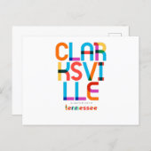 Clarksville Tennessee Mid Century, Pop Art, Postcard (Front/Back)