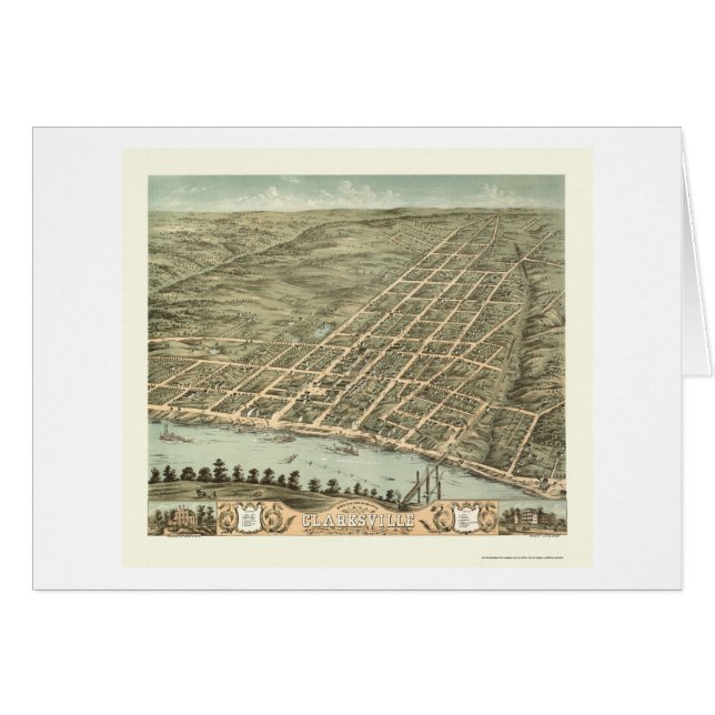 Clarksville, TN Panoramic Map - 1870 (Front Horizontal)