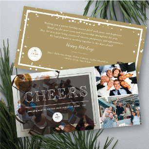 ClasBig Cheers Corporate Modern Photo Business Holiday Card