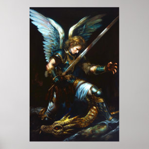 Clash of Fire and Feather   Epic Angel vs Dragon Poster