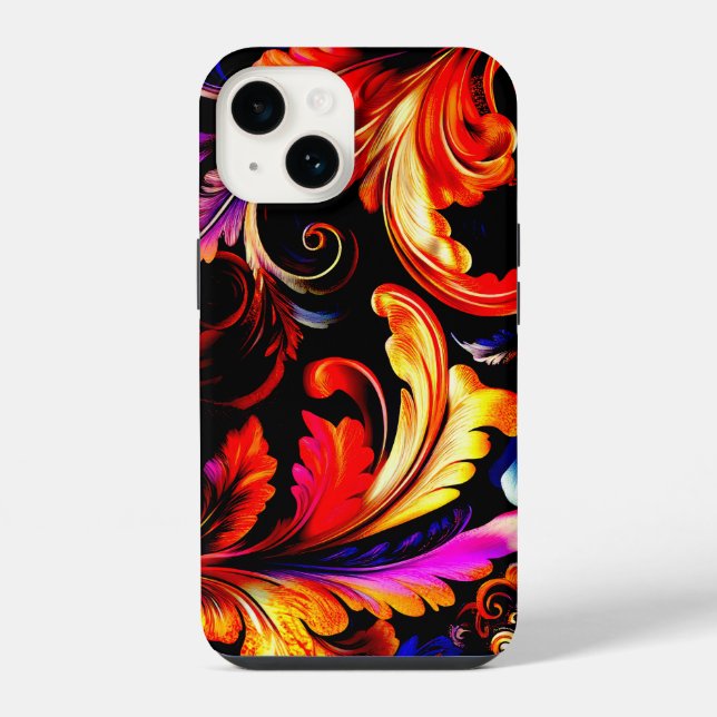 Clasic Red Blended Pattern iPhone Case (Back)