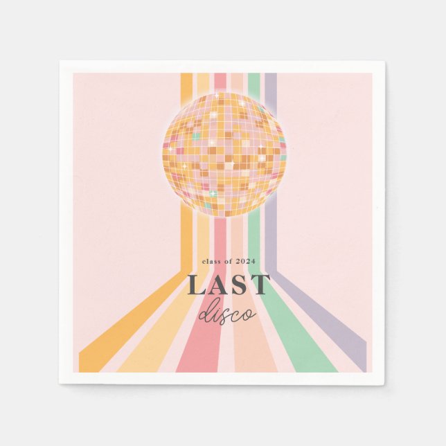 Class 0f 2024 Last Dance Retro Graduation Party Napkin (Front)