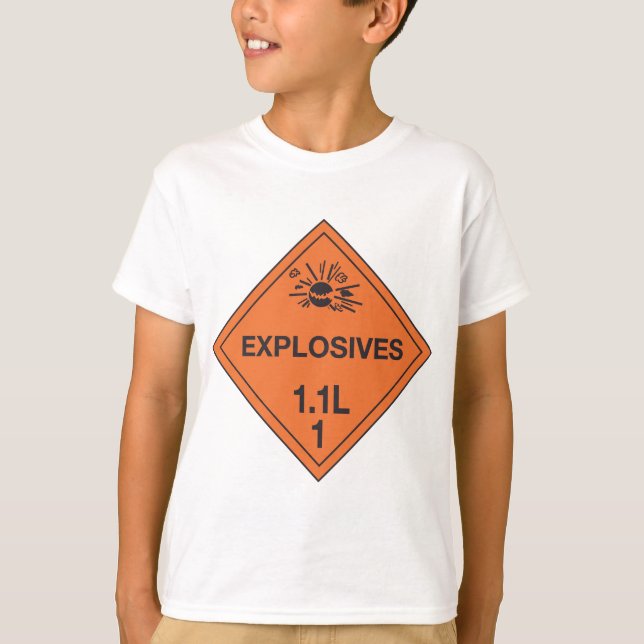 Class 1.1L Explosives Hazard Sign T-Shirt (Front)