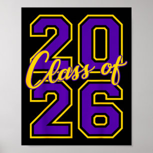 Class 2026 Graduation Varsity Purple Illustration Poster