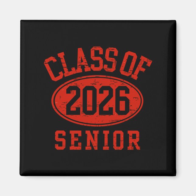 Class 2026 Senior Back School Graphic Art Magnet (Front)