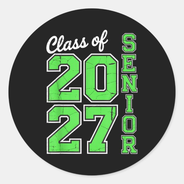 Class 2027 Senior 27 High Classic Round Sticker (Front)