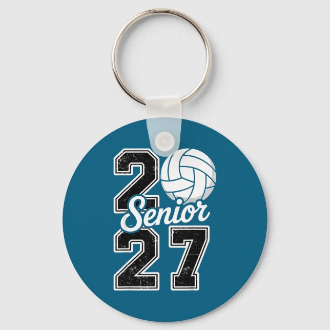Class 2027 Volleyball Senior 2027 Key Ring (Front)