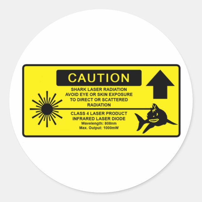 Class 4 Laser Shark Classic Round Sticker (Front)