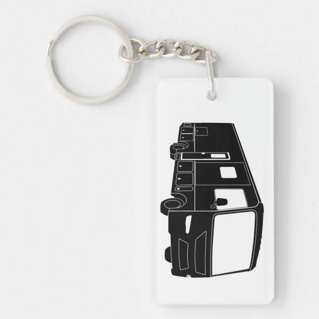 Class A Motorhome / Bus Silhouette on Keychain (Front)