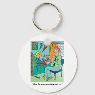 Class Action Cartoon Humour Key Ring
