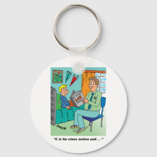 Class Action Cartoon Humour Key Ring