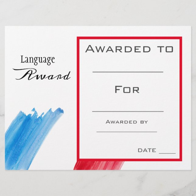 Class award French Language student (Front)