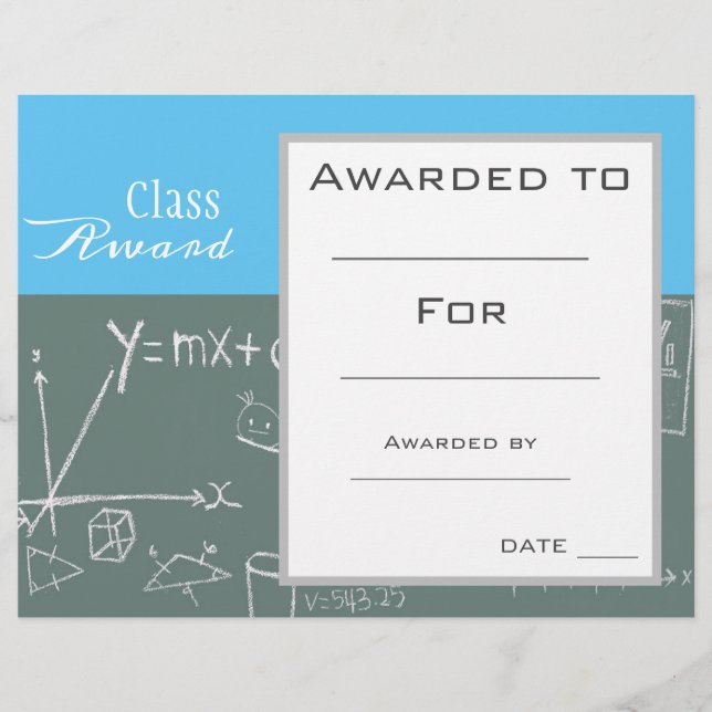 Class award Mathematics math student (Front)