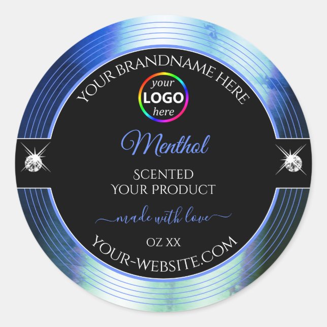 Class Black Shiny Royal Blue Logo Product Label (Front)
