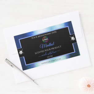 Class Black Shiny Royal Blue Logo Product Label