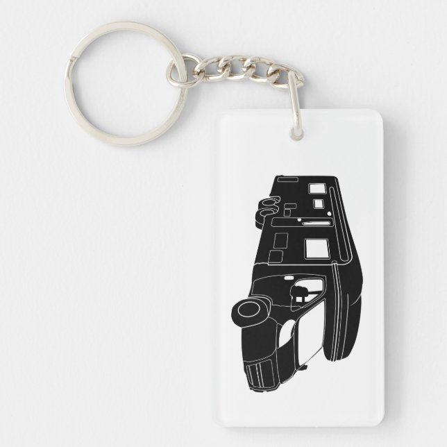Class C Motorhome Silhouette on Keychain (Front)
