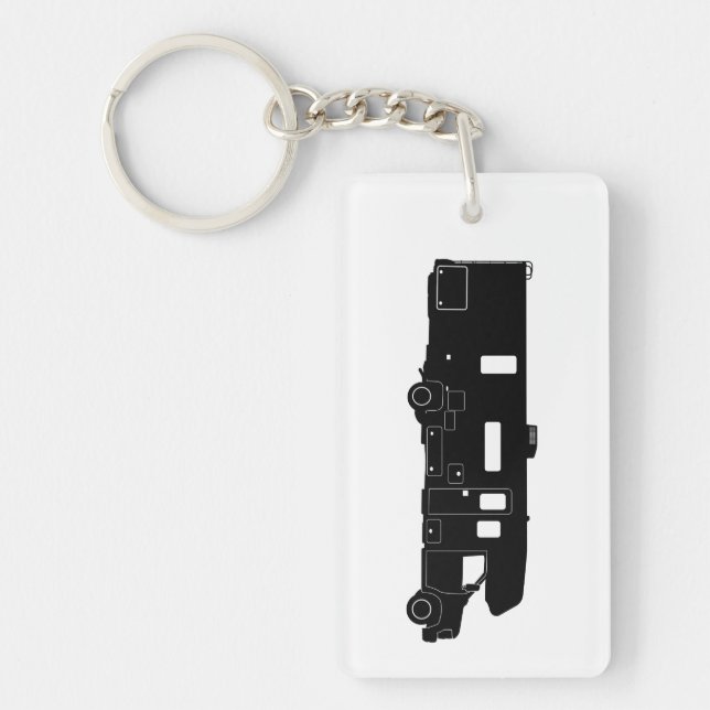 Class C Motorhome Silhouette on Keychain (Front)