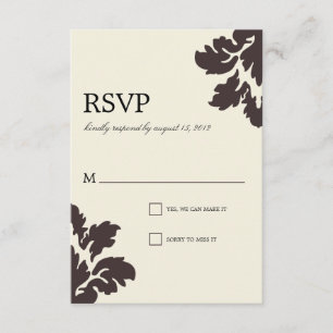 CLASS DAMASK WEDDING RSVP CARD