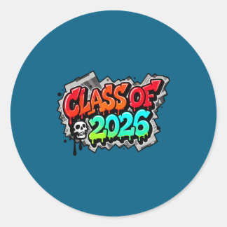 Class Graduation Graffiti Streetwear Drip Classic Round Sticker