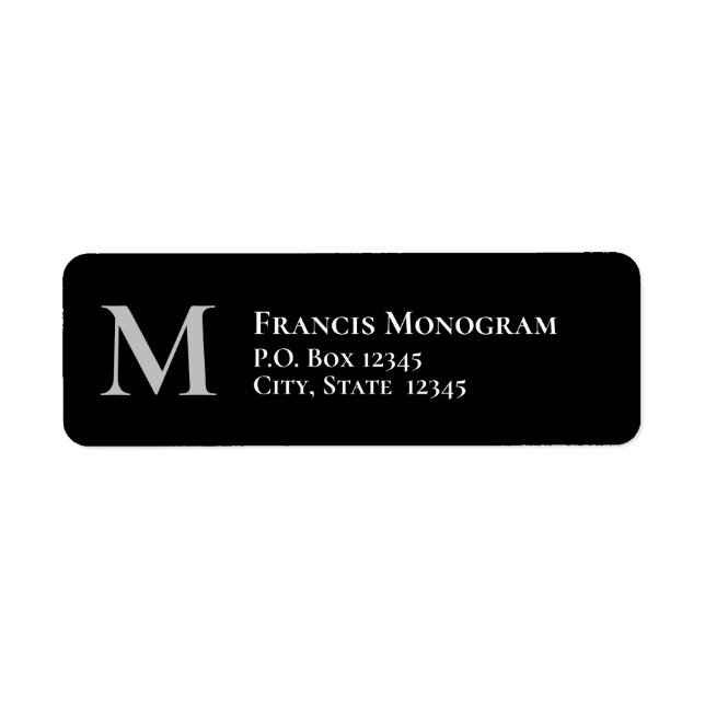 Class Monogram Left Aligned Return Address Labels (Front)