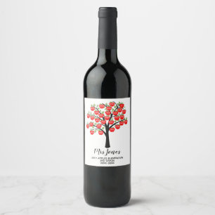 class names teacher thank you apple tree wine label