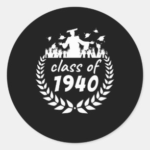 class of 1940 graduation or reunion design by year classic round sticker