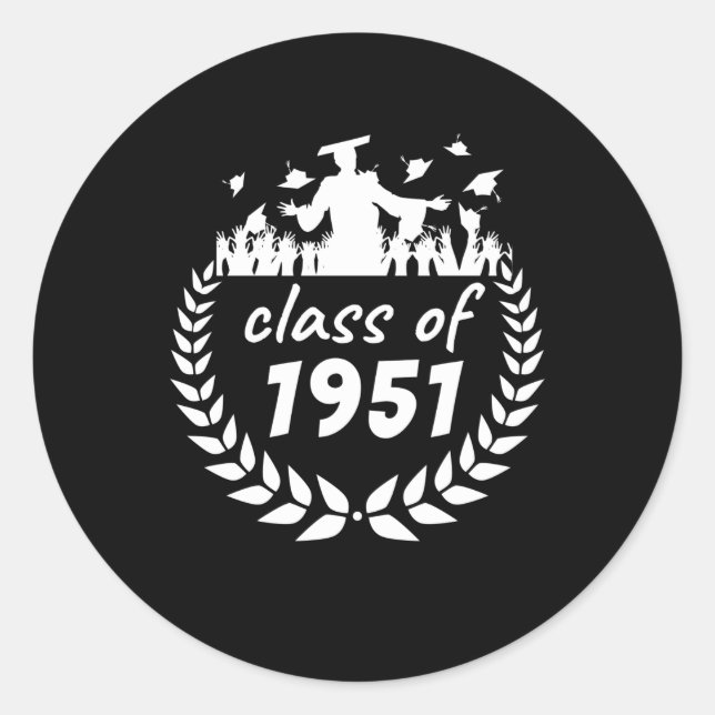 class of 1951 graduation or reunion design by year classic round sticker (Front)