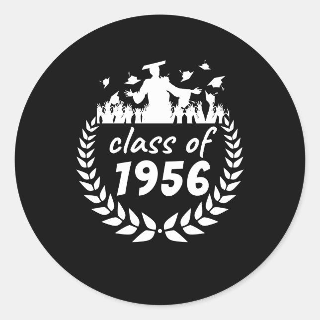 class of 1956 graduation or reunion design by year classic round sticker (Front)