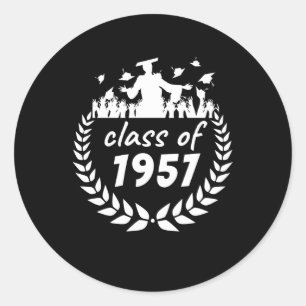 class of 1957 graduation or reunion design by year classic round sticker