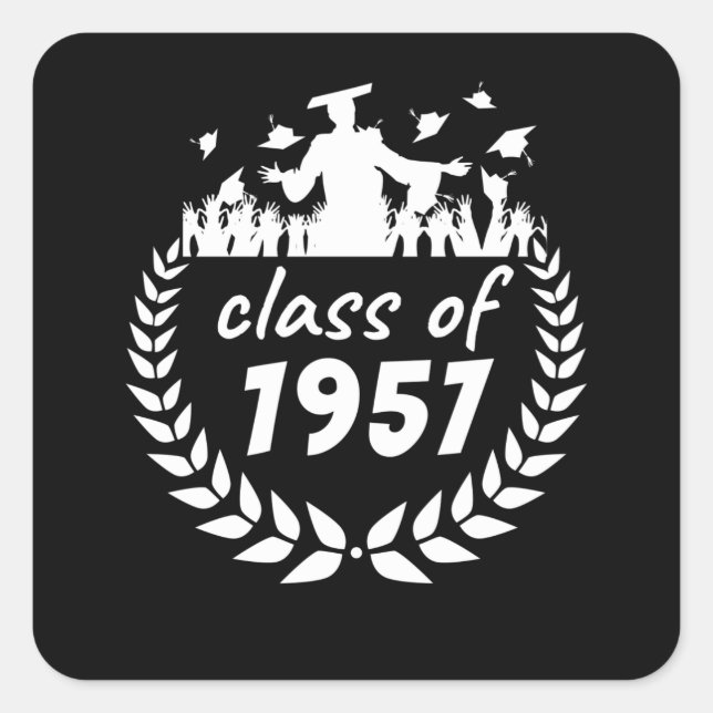class of 1957 graduation or reunion design by year square sticker (Front)