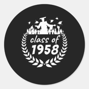 class of 1958 graduation or reunion design by year classic round sticker