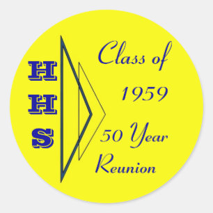 class of 1959 reunion classic round sticker