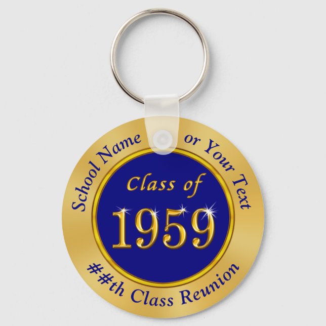Class of 1959 Reunion Gifts in Your Colors or Year Key Ring (Front)