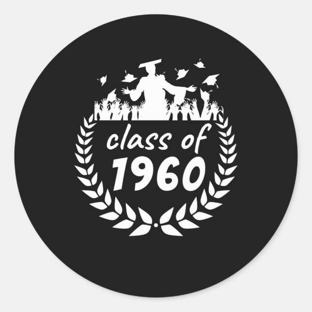 class of 1960 graduation or reunion design by year classic round sticker (Front)